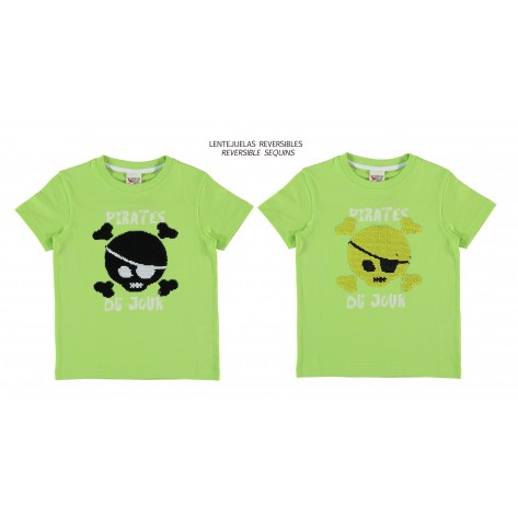 Camiseta verde fluor pirates