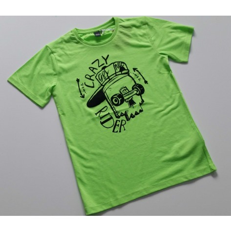 Camiseta manga corta verde fluor crazy