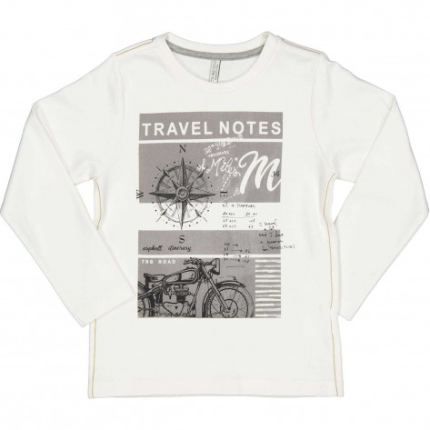 Camiseta travel blanca y gris