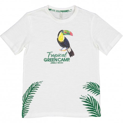 Camiseta tropical blanca