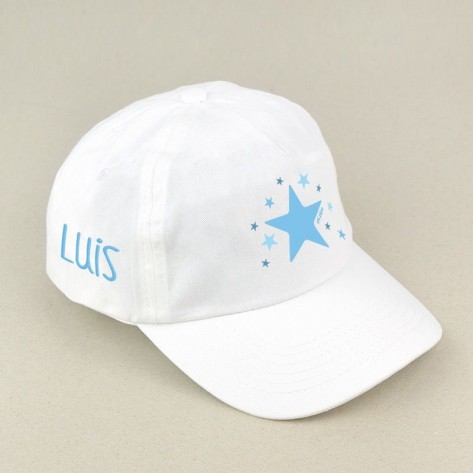 Gorra junior estrella azul blanca personalizada