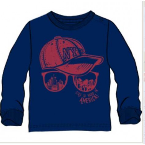 Camiseta m/larga navy gorra granate