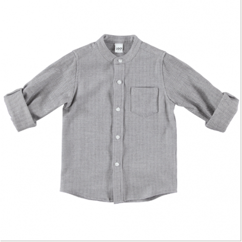 Camisa manga larga gris jaspeada
