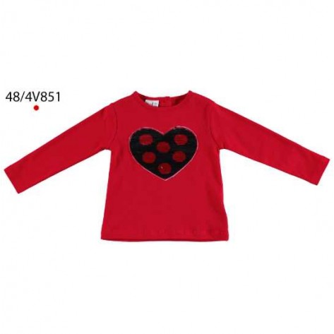 Camiseta manga larga roja corazón