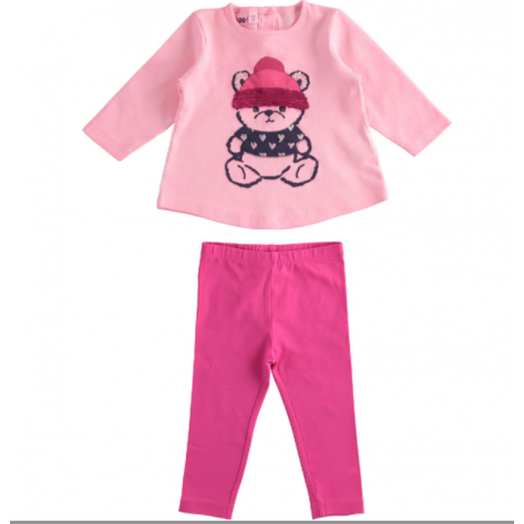 Conjunto leggins oso rosa y fucsia