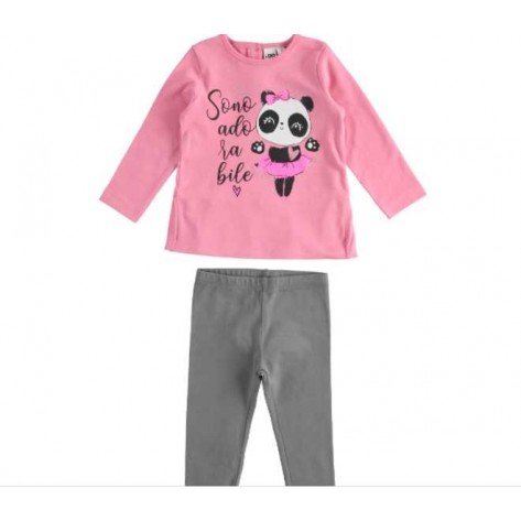Conjunto leggins rosa chicle oso panda