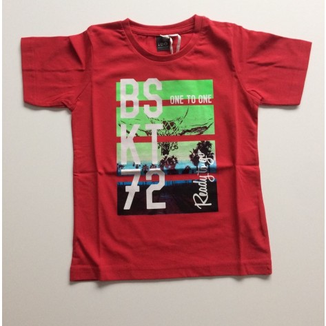 Camiseta manga corta roja "BSKT"