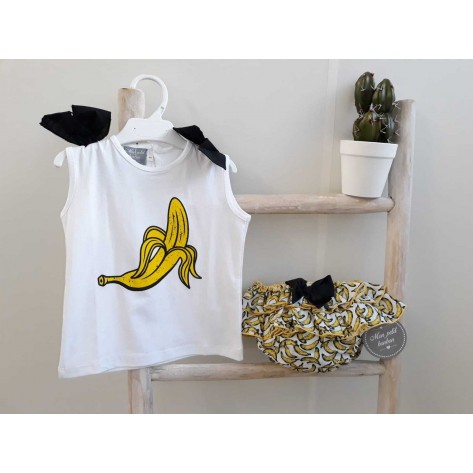 Conjunto camiseta + braguita plátanos