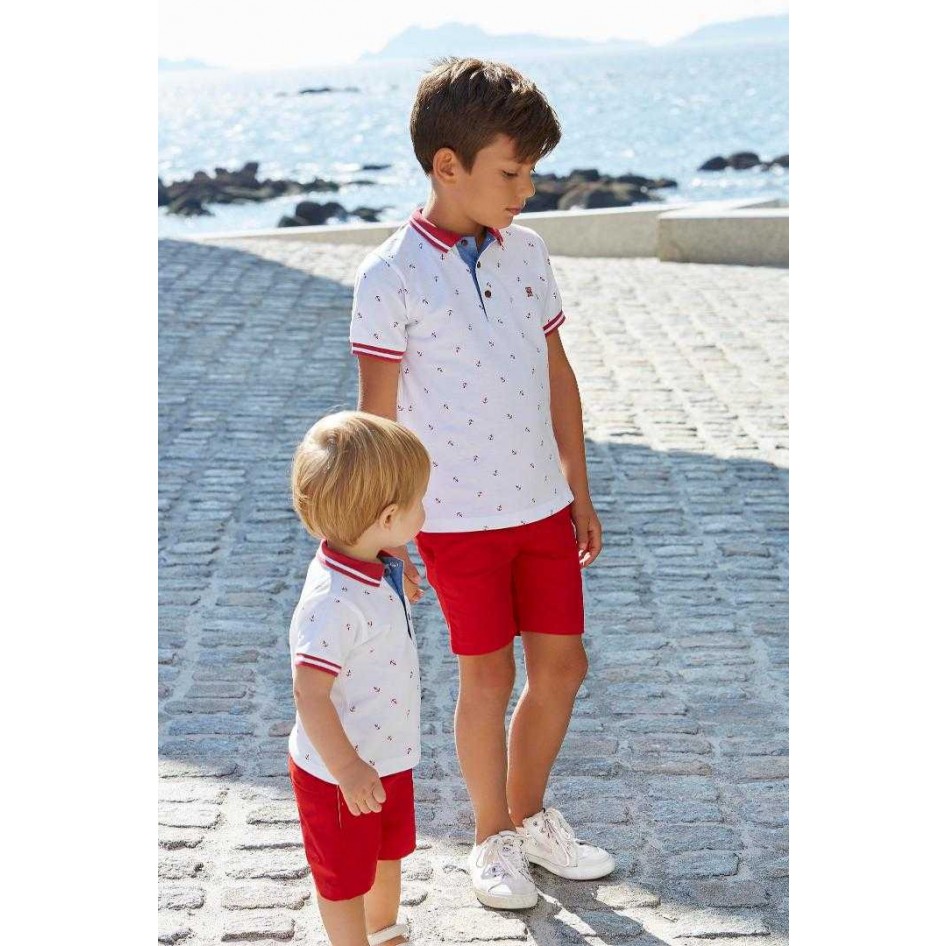 Gracia Rudyard Kipling Centro de producción Pantalón corto rojo niño vestir - Nelblu