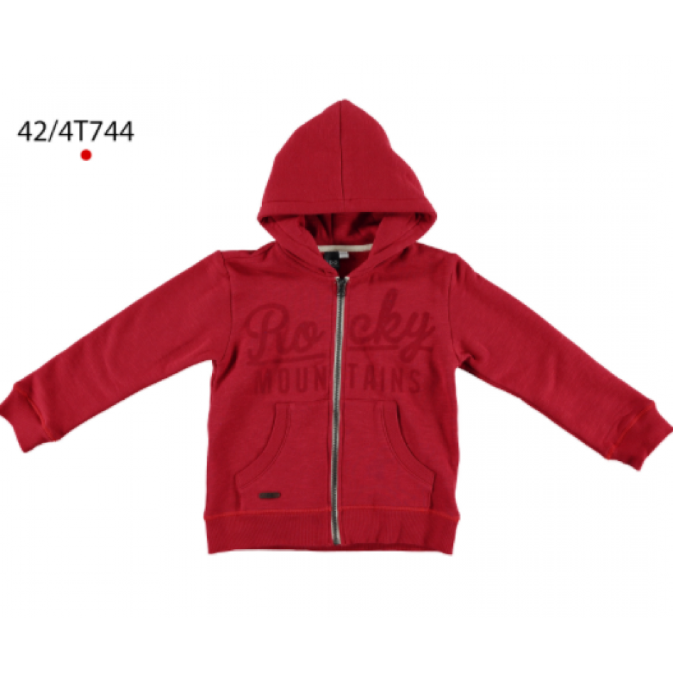 Sudadera roja con cremallera corta
