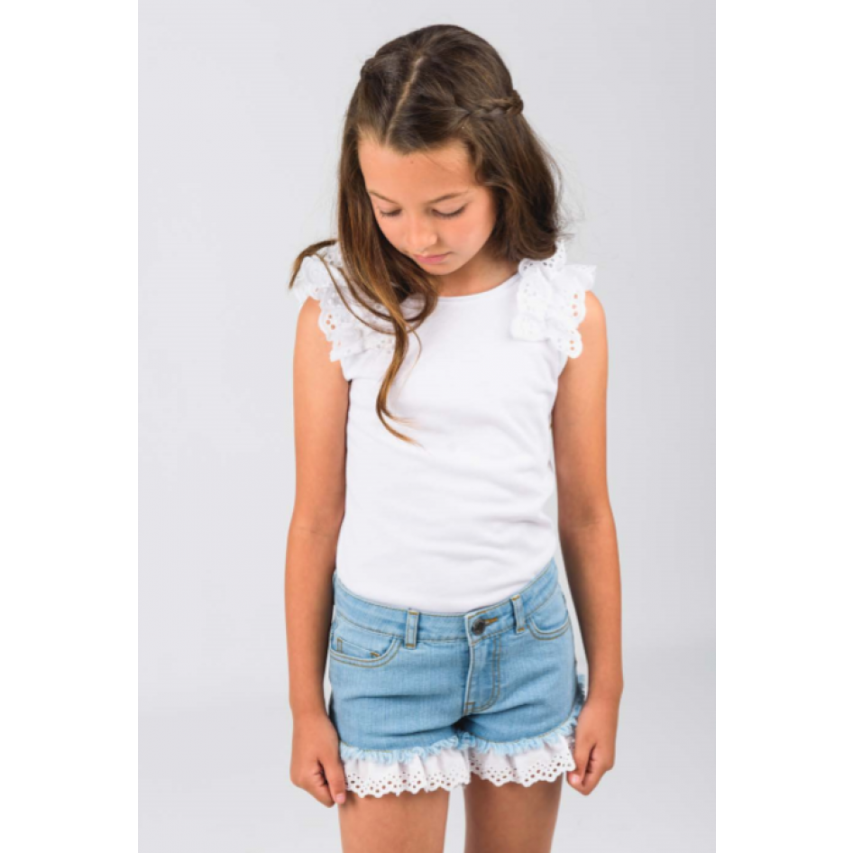 Short vaquero puntilla y flecos - La Ormiga