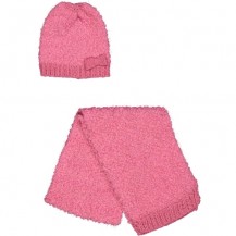 Conjunto gorro+bufanda lana rizada rosa