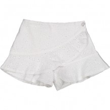 Short troquelado blanco efecto falda