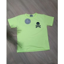 Camiseta niño calavera fluor