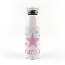Botella aluminio estrella rosa 500 ml