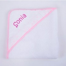 Capa de baño rosa personalizada