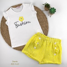 Conjunto fashion flor amarillo