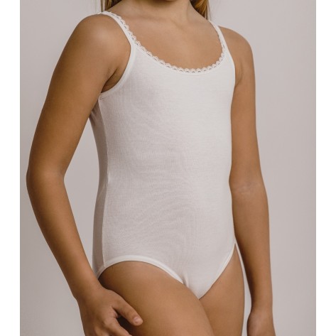 Body comunión niña circelán crudo
