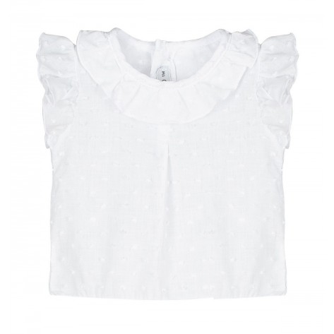 Camisa plumeti sin mangas blanca
