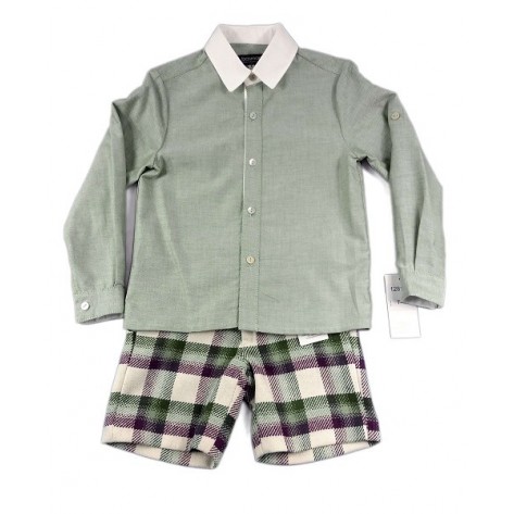 Set boy shorts shorts green / purple and green shirt