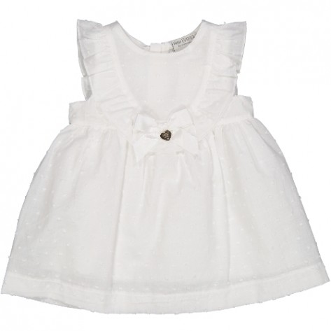 Vestido plumeti blanco pico