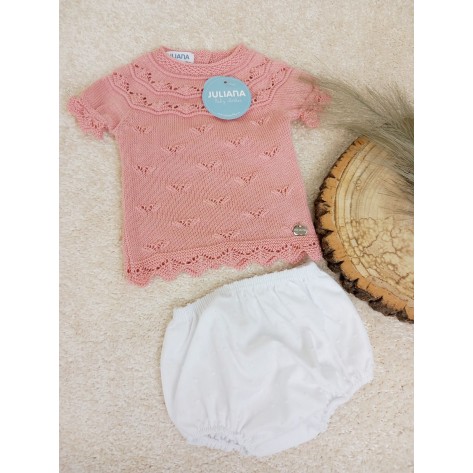Conjunto braga plumeti uves rosa empolvado
