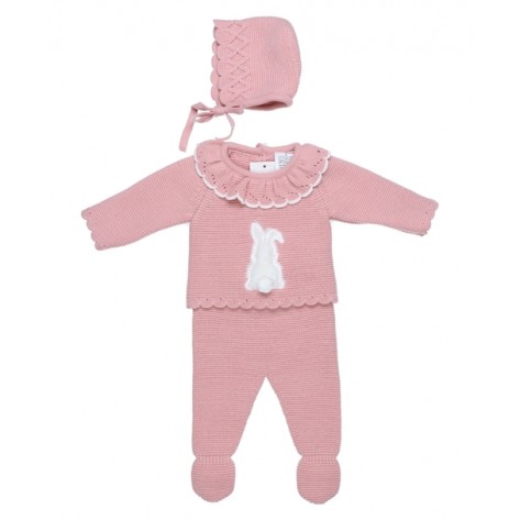 Conjunto conejo pom pom tres piezas maquillaje