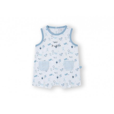 Pelele corto mini puppy azul