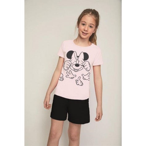 Pijama mini rosa manga corta
