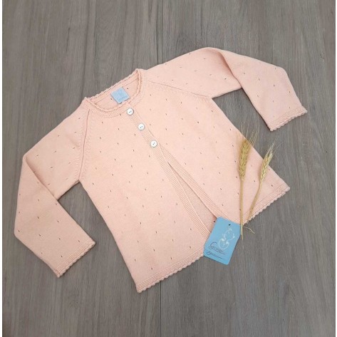 Chaqueta melocotón clara calada