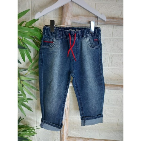 Pantalón vaquero Birba con cordones rojo