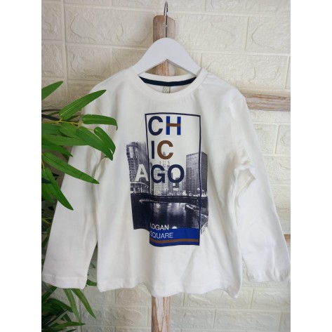 Camiseta blanca marga larga Chicago