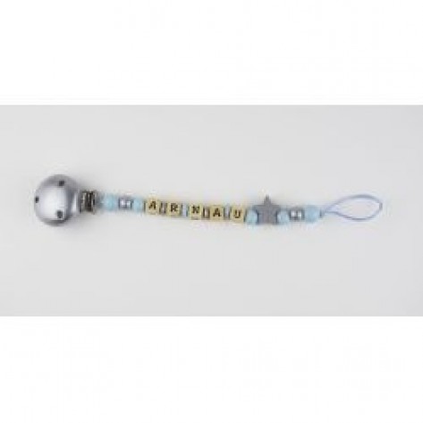 Personalized blue star silver chain