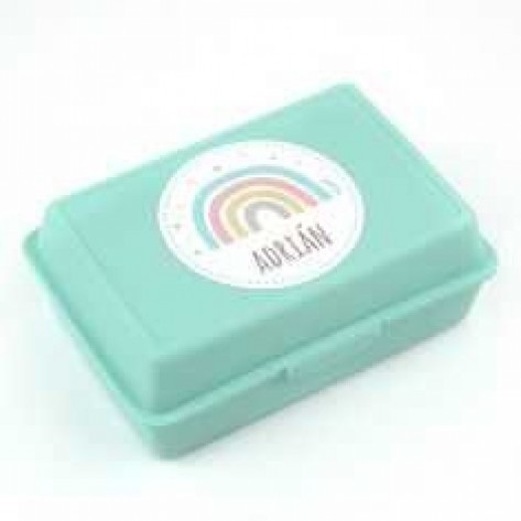Cajita Porta Alimentos Arcoíris Soft Menta personalizada