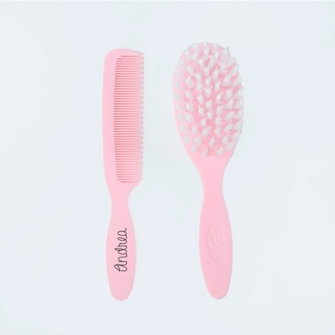 Custom pink brush and comb set + 0M