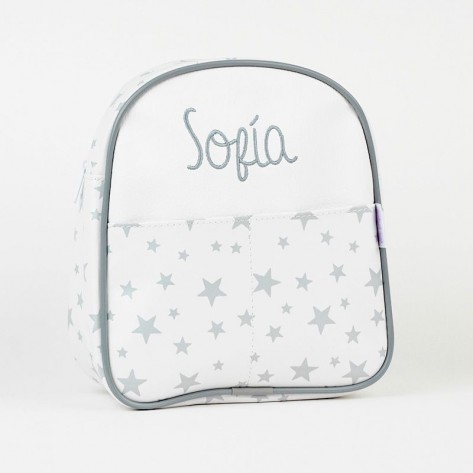 Mochila estrellas gris