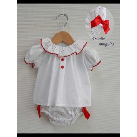 Paula red panties and blouse set