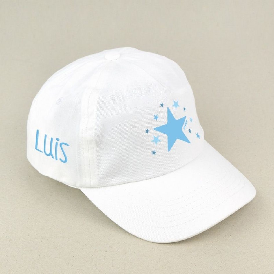 Gorra junior estrella azul blanca personalizada - Spanish Baby Clothes