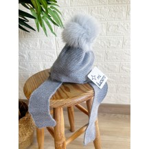 Gorro aviador tira ancha gris azulado