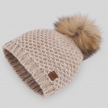 Gorro pompón recreo avellana