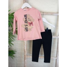 Chándal rosa y negro osito