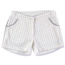 Perforated white shorts