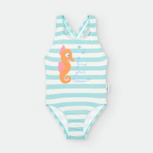 Bañador niña caballito de mar verde