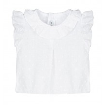 Camisa plumeti sin mangas blanca