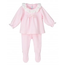 Conjunto polaina ribe rosa