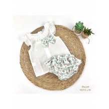 Conjunto braguita agua flores + blusa plumeti