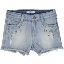 Short denim strass desflecado