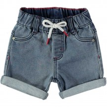 Bermuda denim cordón rojo