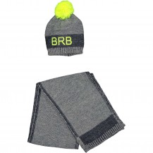 Conjunto gorro + bufanda birba fluor amarillo