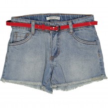 Short vaquero cinturón rojo